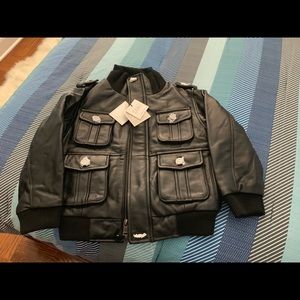 New Boys Bomber jacket /  Lamb Leather Size 6